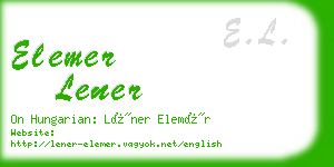 elemer lener business card